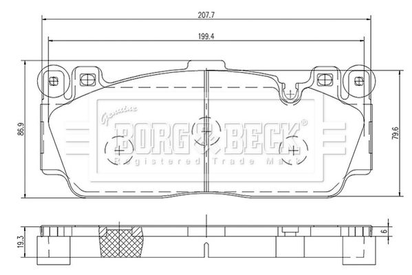 BORG & BECK Комплект тормозных колодок, дисковый тормоз BBP2473